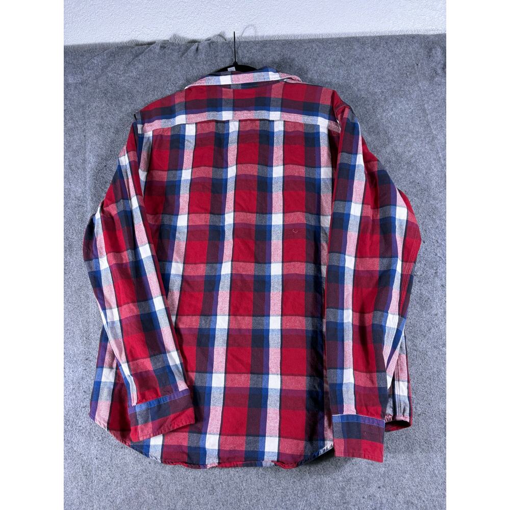 Polo Ralph Lauren Plaid Flannel Shirt Mens Large Red Blue Utility Button Up - Picture 4 of 6